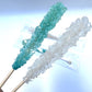 SweetGlob Classic Rock Candy Sticks, Individually Wrapped Lollipops, Pack of 12, Baby Boy, Light Blue & White