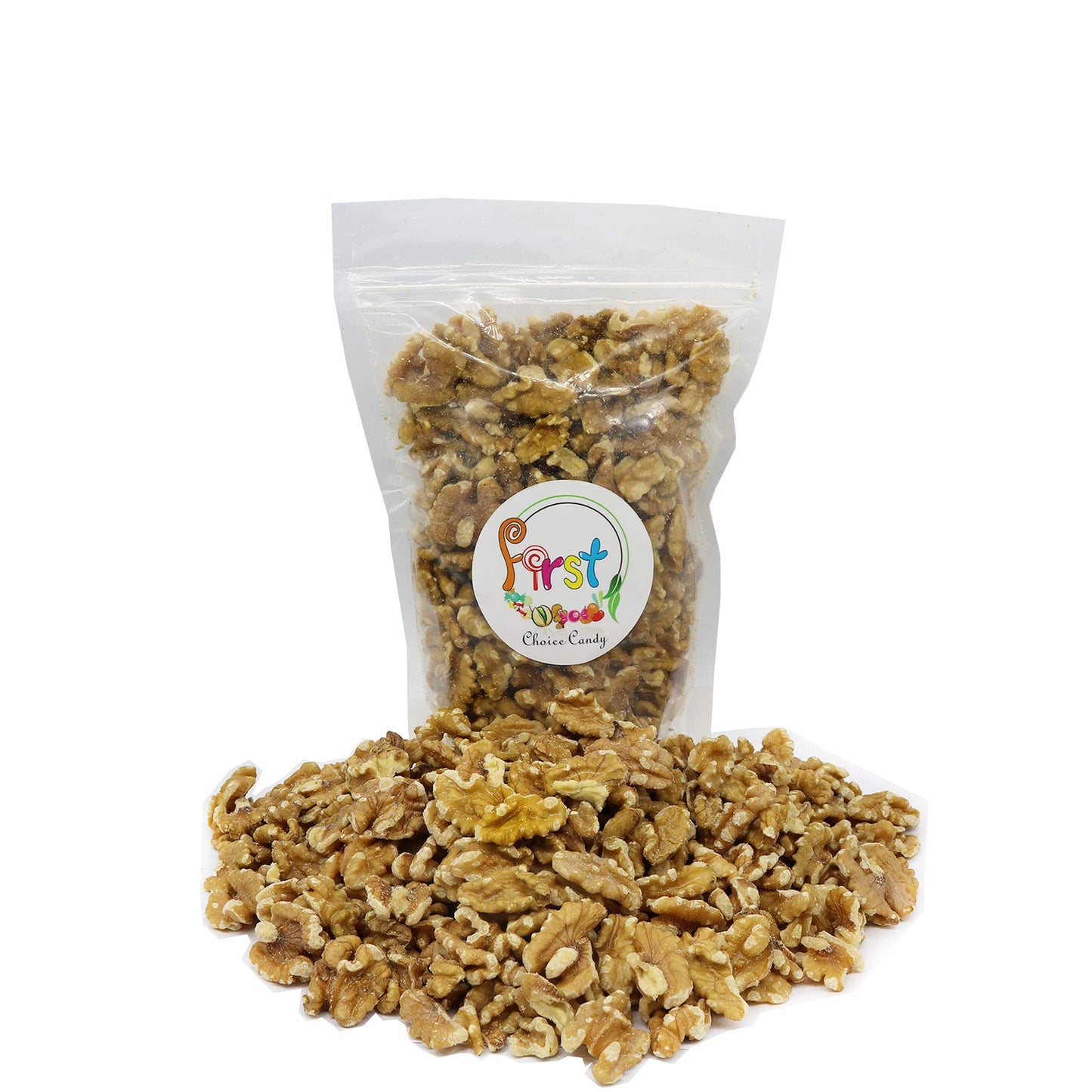 FirstChoiceCandy Gourmet Raw Natural Unsalted Walnuts - 2 Pound (Pack of 1)