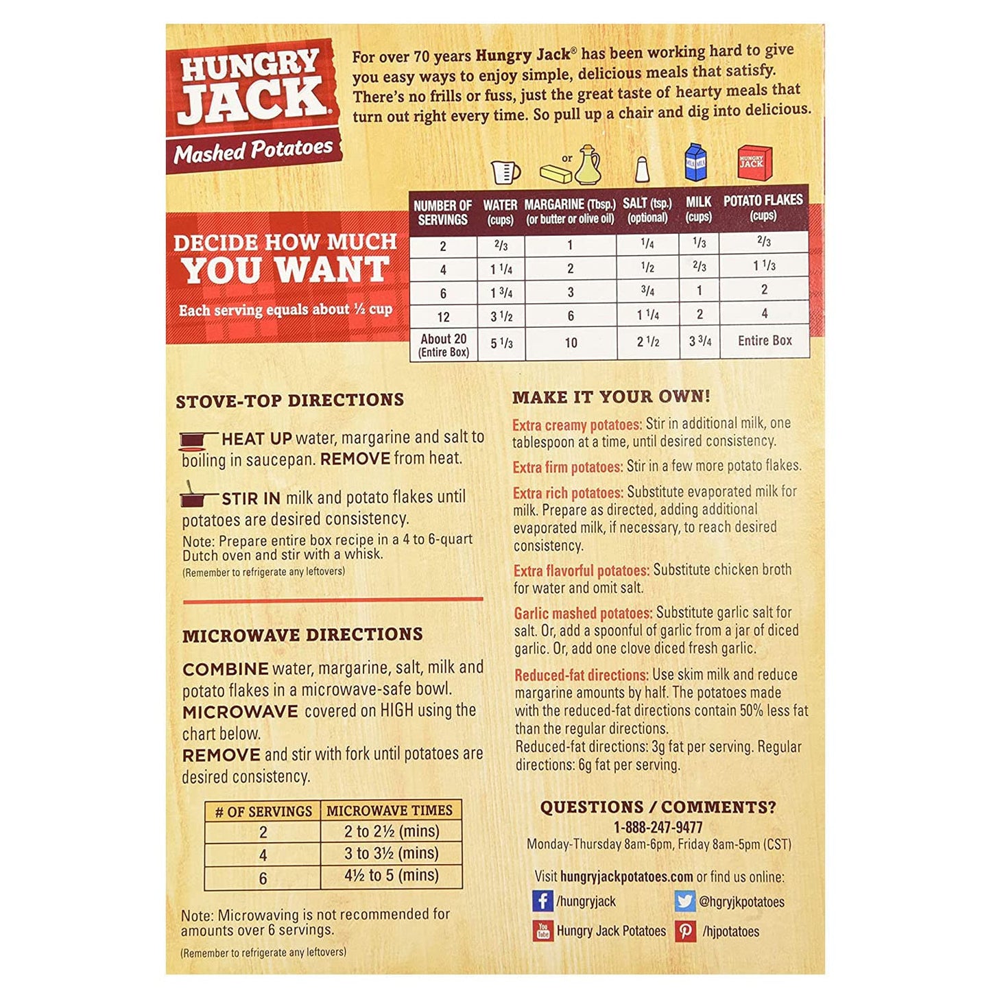 Hungry Jack Potato Hungry Jack Mashed Potatoes, 15.3-Ounce (Pack Of 6)