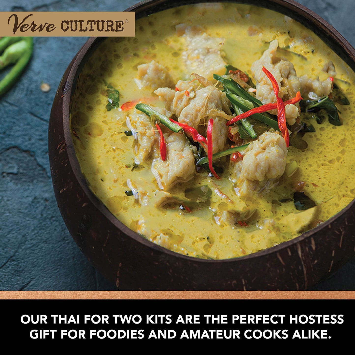 Thai For Two Cooking Kit By Verve Culture | Usda-Organic Green Curry Cooking Kit | Authentic Thai Cuisine | Unique Cooking Gift