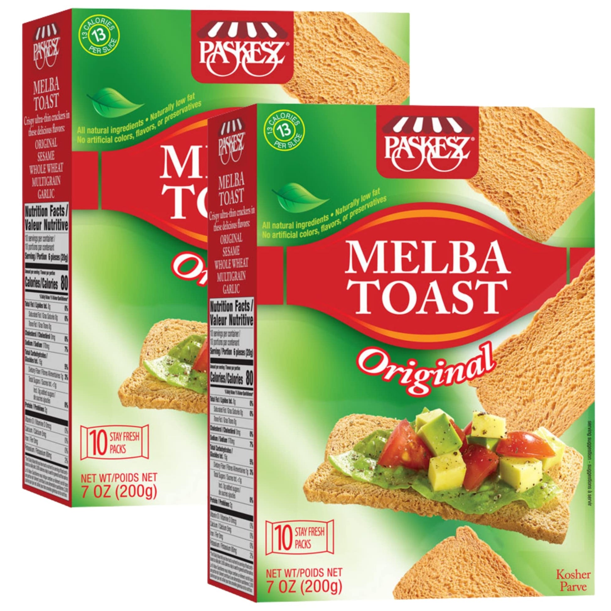 SNACKTERY Melba Toast Crackers - All Natural Thin and Crispy Flatbread - 7 Oz, Pack of 2