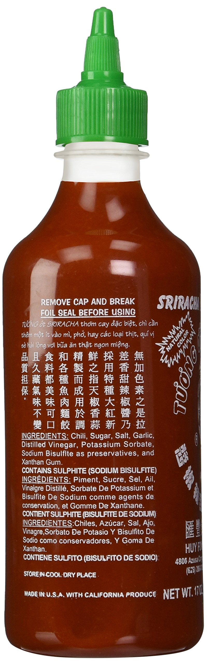 Huy Fong - Sriracha Hot Chili Sauce (Net Wt. 17 Oz.) - 3 Pack