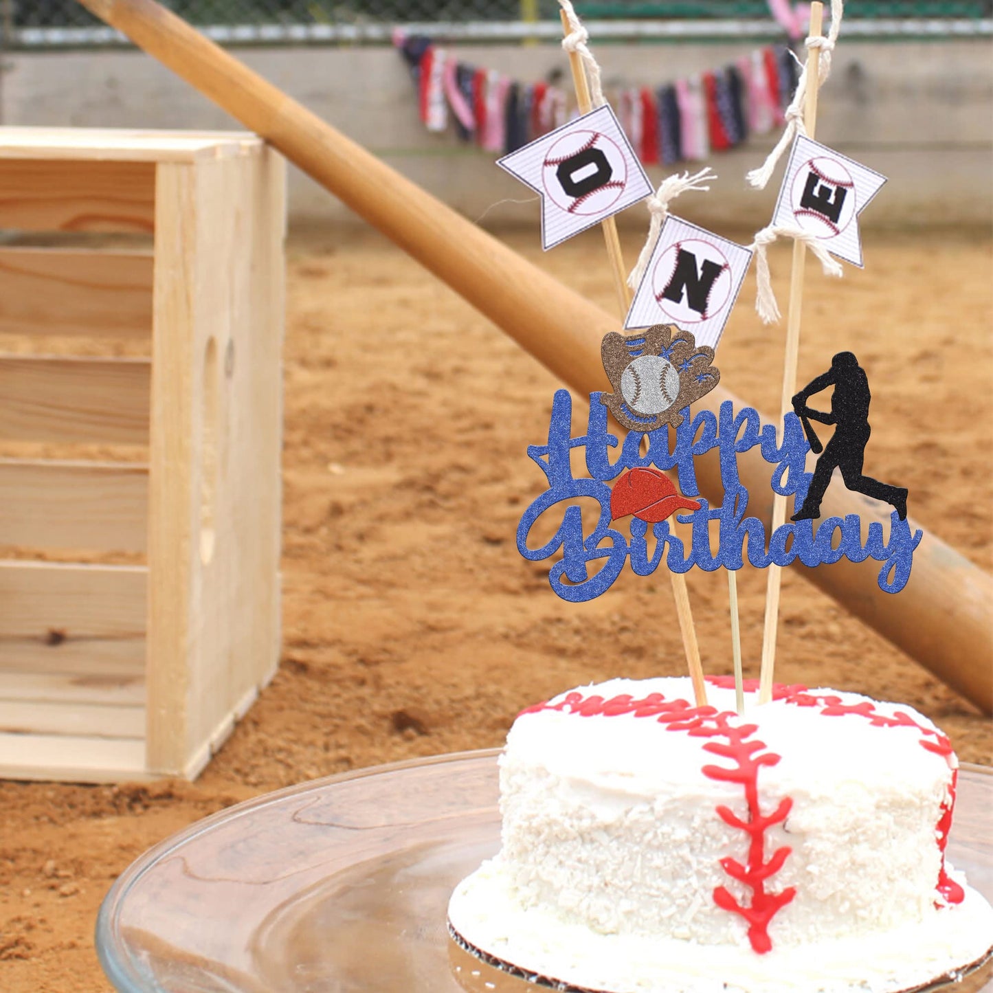 1 Pack Baseball Theme Cake Topper Sports Happy Birthday Baseball Player Cake Decoration For Baseball Sports Party Theme Decorati