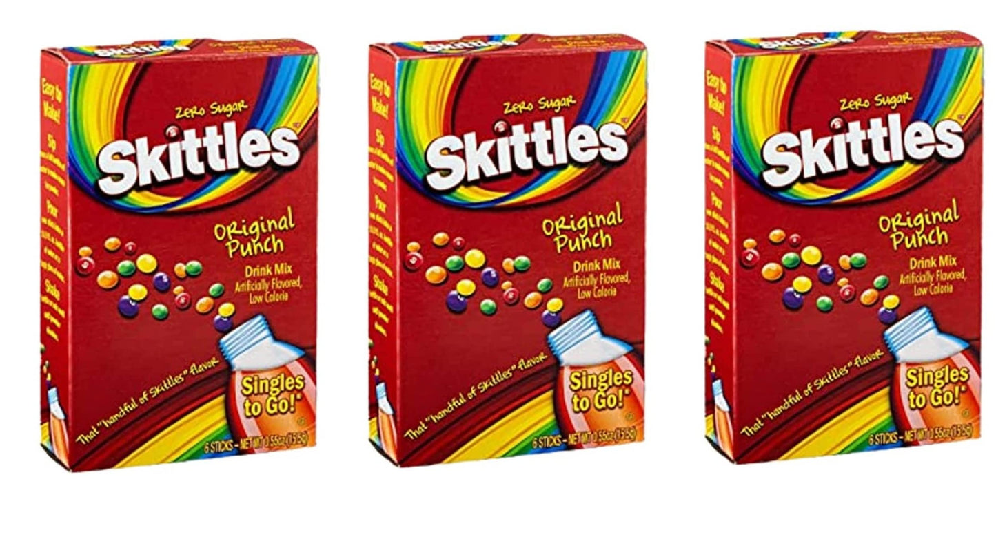 SINGLES TO GO! Skittles Original Punch - 6 ct (Pack of 3)