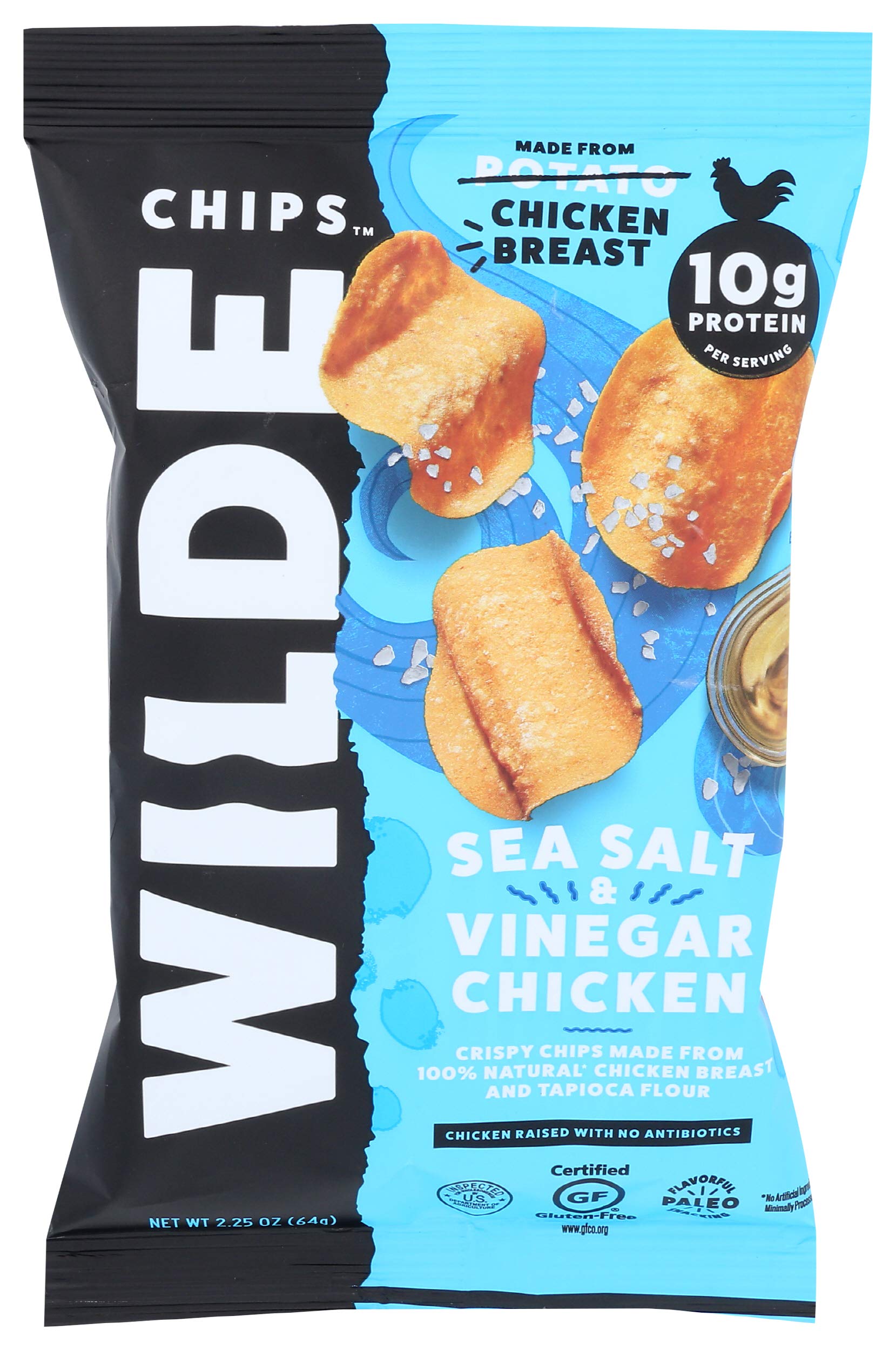Wilde Brands Sea Salt Vinegar Chicken Chips, 225 Oz