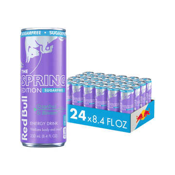 Red Bull Spring Edition Sugarfree Energy Drink  Gfruit  8.4 fl. oz.  Case of 24 cans  with 80mg Caffeine  Taurine & B Vitamins