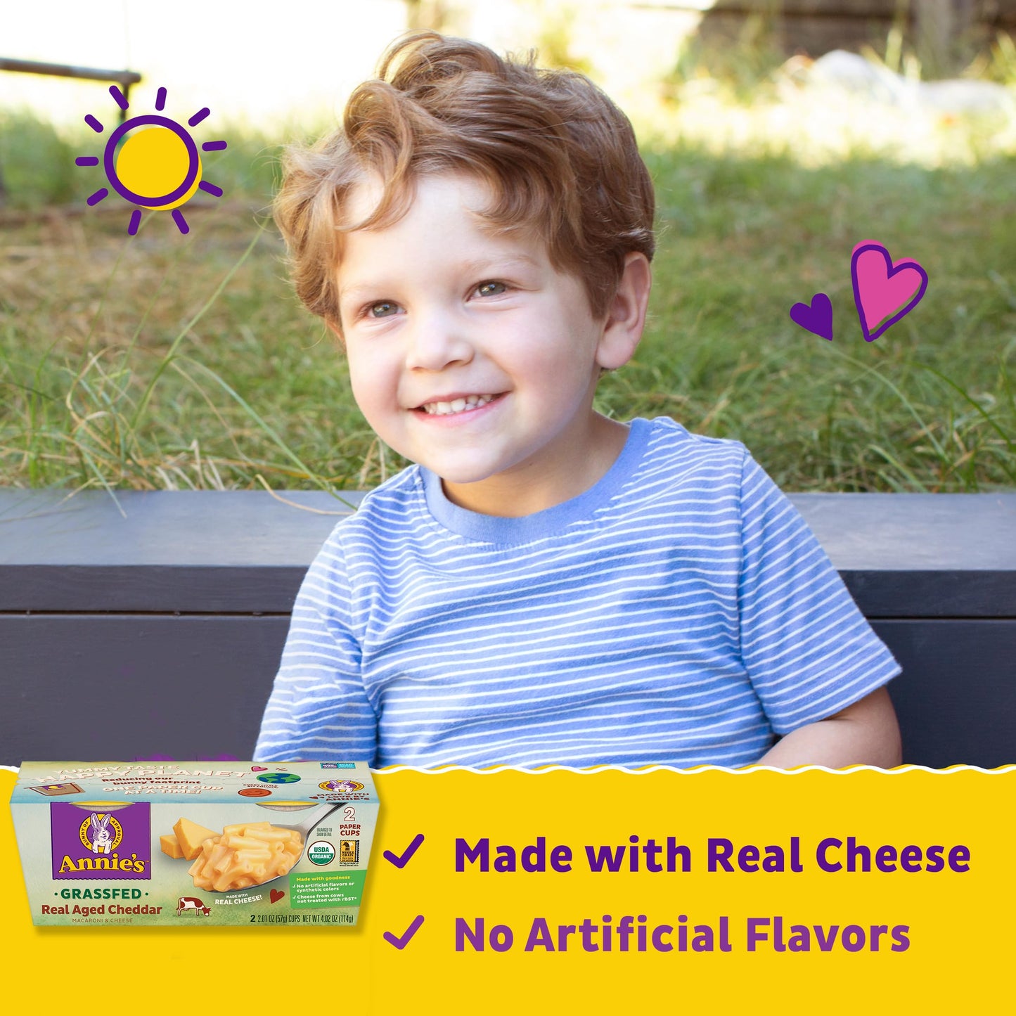 Annie'S Organic Grassfed Microwavable Macaroni And Cheese, Real Aged Cheddar, 2 Cups, 4.02 Oz