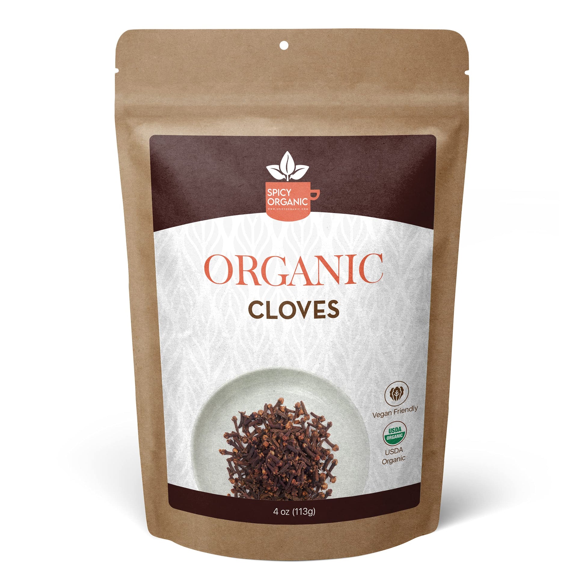 Spicy Organic Cloves Whole - 100% Pure Usda Organic - Non-Gmo, Keto Friendly, Non-Irradiated Fresh Clove Seed Spice - 4 Oz