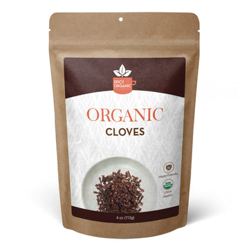Spicy Organic Cloves Whole - 100% Pure Usda Organic - Non-Gmo, Keto Friendly, Non-Irradiated Fresh Clove Seed Spice - 4 Oz