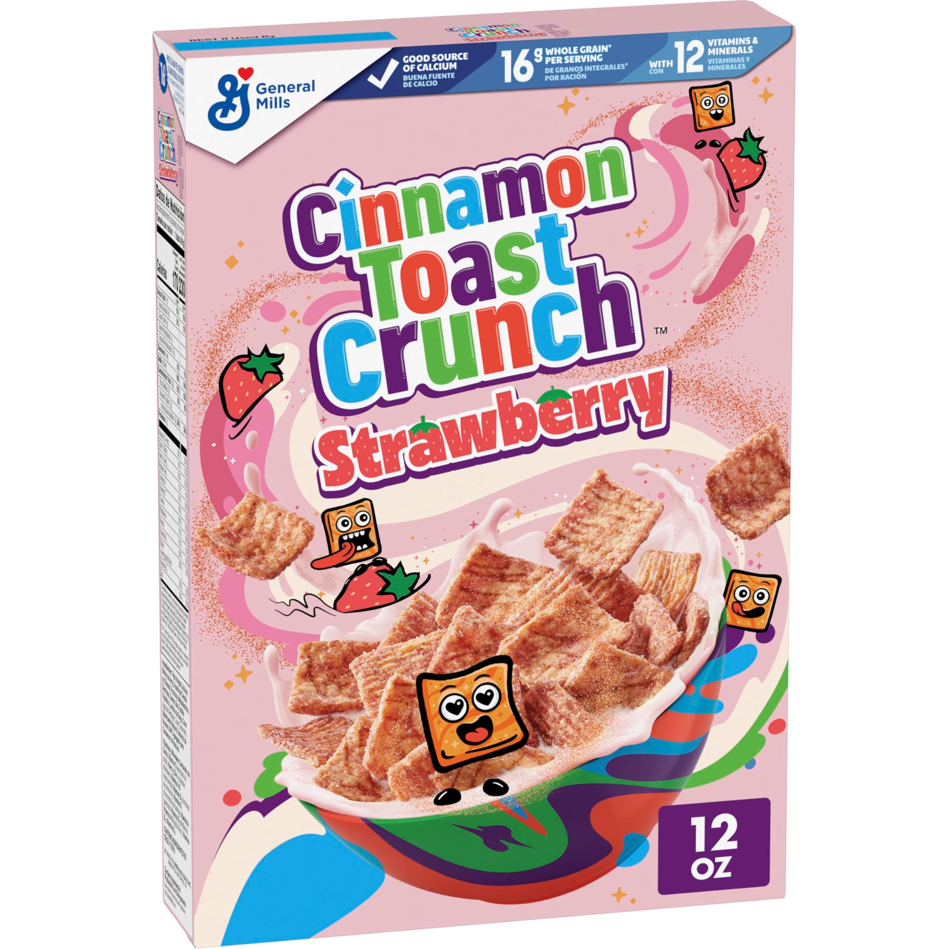 Cinnamon Toast Crunch Breakfast Cereal, Crispy Strawberry Cereal, 12 oz