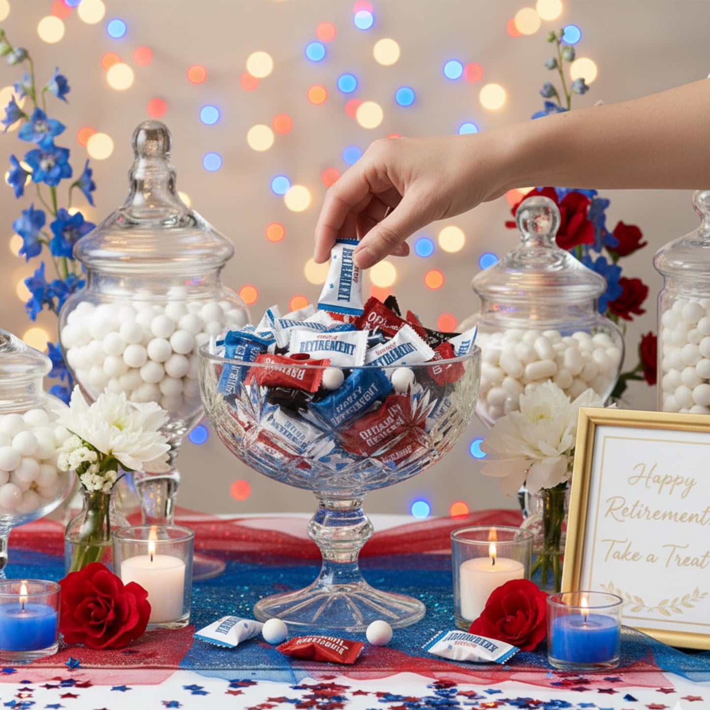 216ct Happy Retirement Mints Buttermints - Individually Wrapped Candy - Retirement Party Favors for Guests - Soft Dinner Mints f