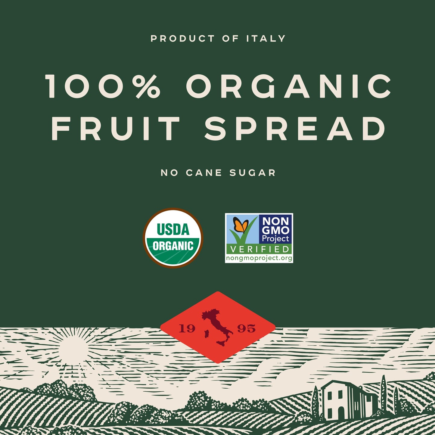 Bionaturae Organic Apricot Fruit Spread - Jelly Organic, Non-Gmo, Usda Certified, No Sugar Added, No Preservatives, Organic Fruit Jam, Jam Organic, Made In Italy - 9 Oz, 2 Pack