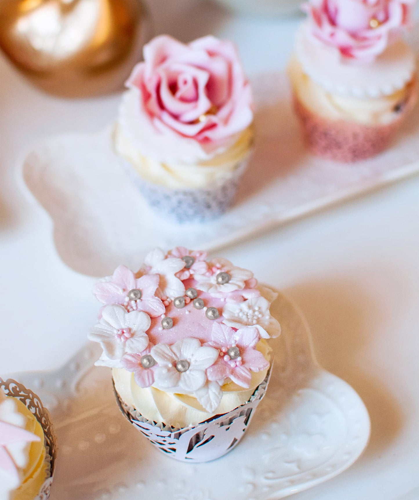 Bakers Choice Edible Pearls - Metallic Silver Sugar Pearls - Dairy Free - 3 oz.