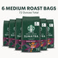 Starbucks Whole Bean Coffee, Dark Roast Coffee, Sumatra, 100% Arabica, 6 Bags (12 Oz Each)