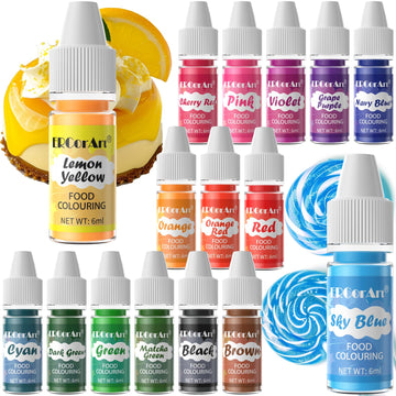 Food Coloring Liquid - Ercorart 16 Colors Food Coloring, Food Grade Food Dye, Tasteless Food Color Set For Cake Decorating, East