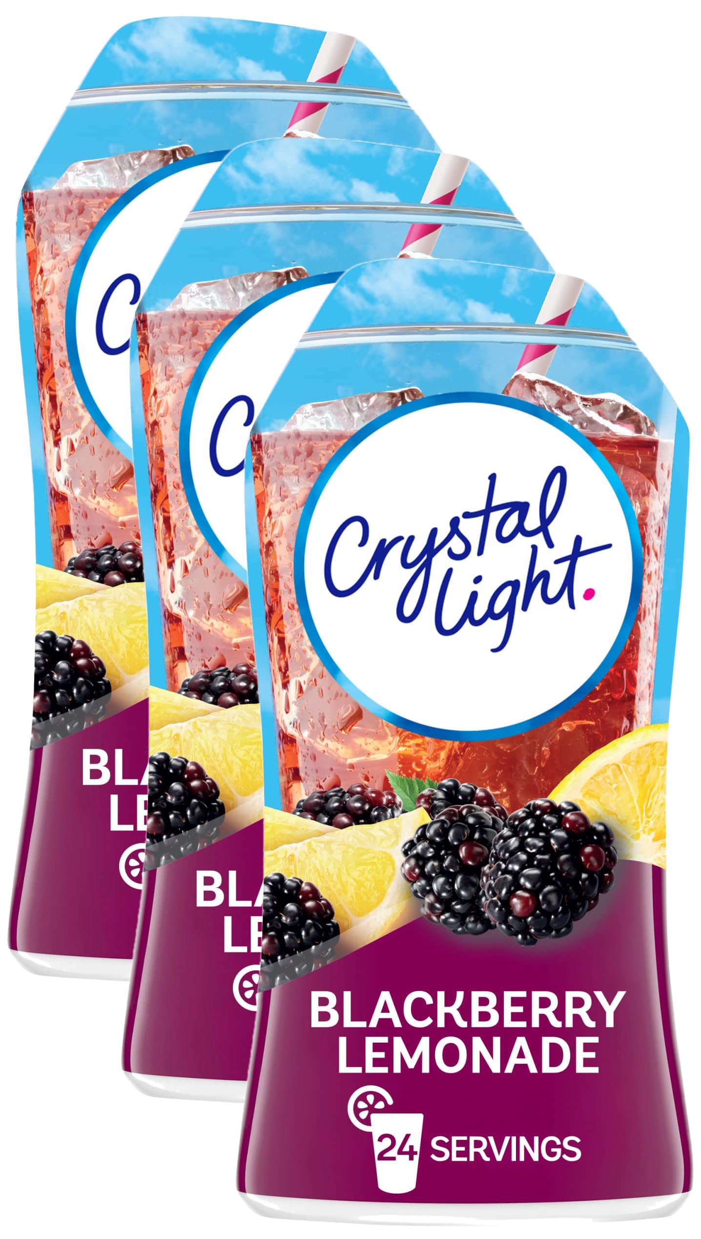 Crystal Light Sugar-Free Zero Calorie Liquid Water Enhancer - Blackberry Lemonade Water Flavor Drink Mix (1.62 fl oz Bottle) (Pa