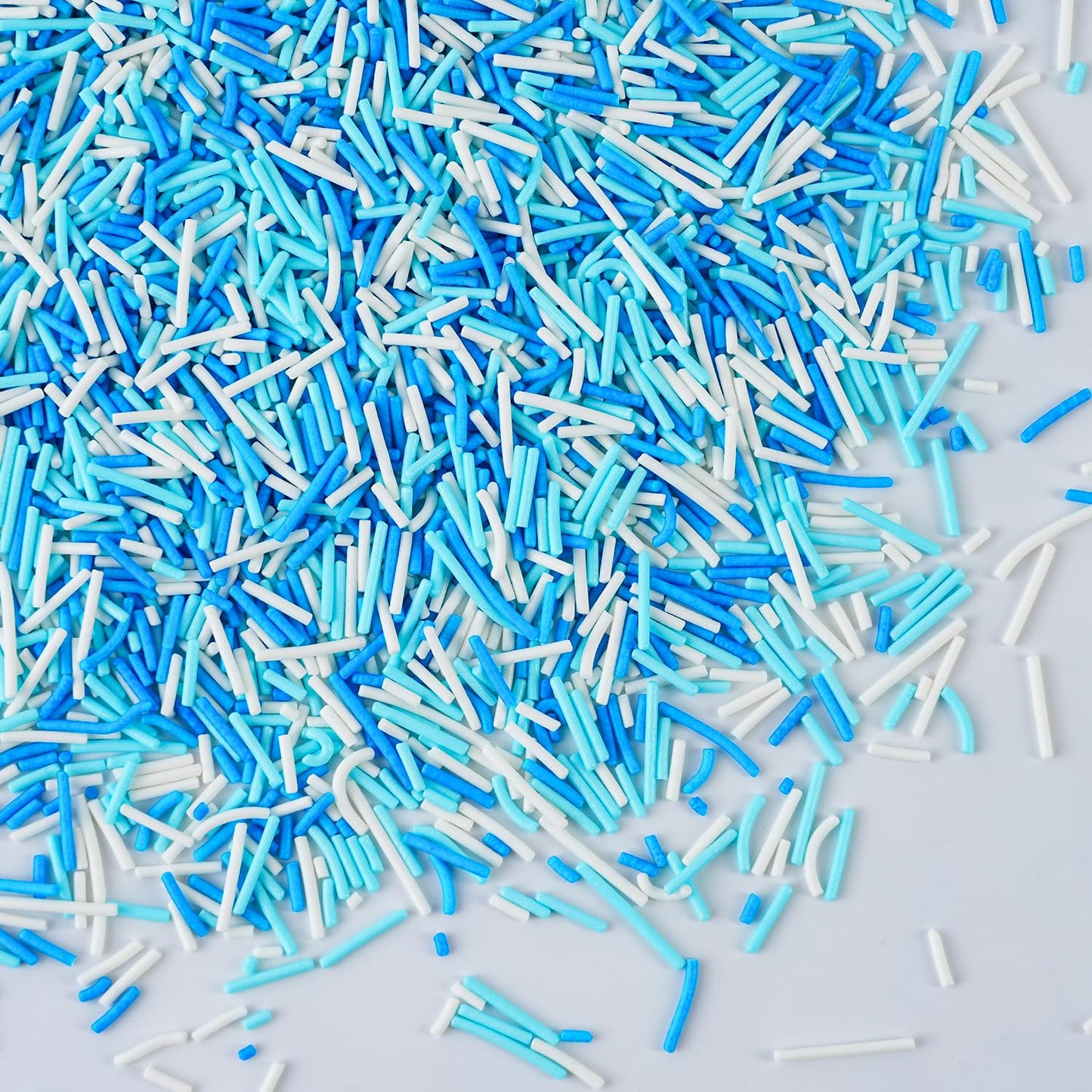Blue and White Jimmies Sprinkles for Baking 7 oz - Winter Sprinkles for Cookies, Cakes, Cupcakes, Ice Cream, Chocolate | Perfect