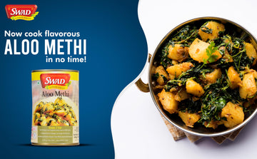 Swad Ready To Eat Aloo Methi Instant Mix Vegetarian Heat & Eat With No Added Preservative - 450 Grams (Pack Of 3)