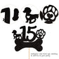 1 Pcs 15Th Birthday Cake Topper Black Glitter Dog Paw Fifteen Years Old Birthday Puppy Dog Bone Cake Pick For Let'S Pawty Baby S