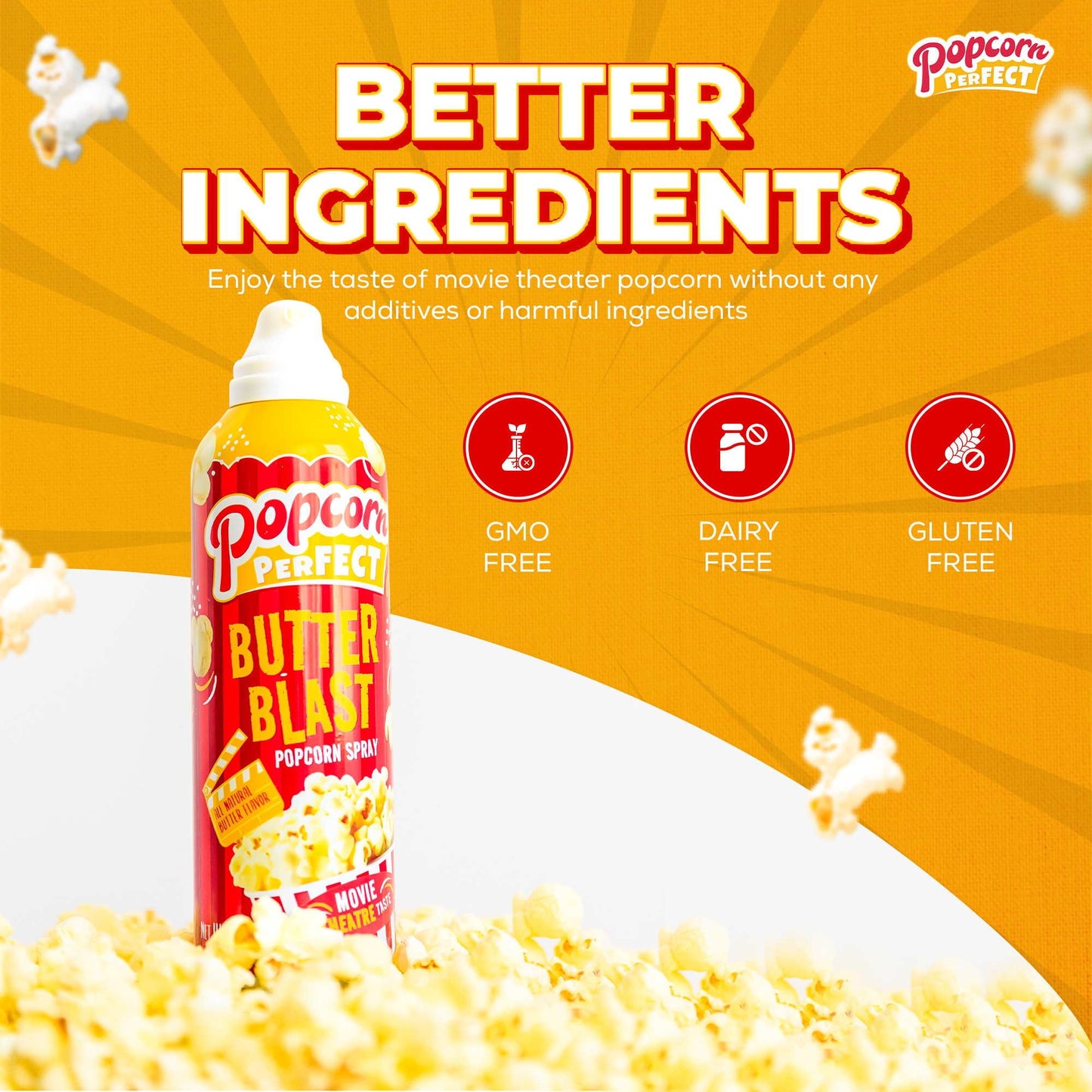 POPCORN PERFECT: Popcorn Butter spray for Microwave and Popcorn Maker, Popcorn toppings, Tastes like Movie Theatre Butter, Bette
