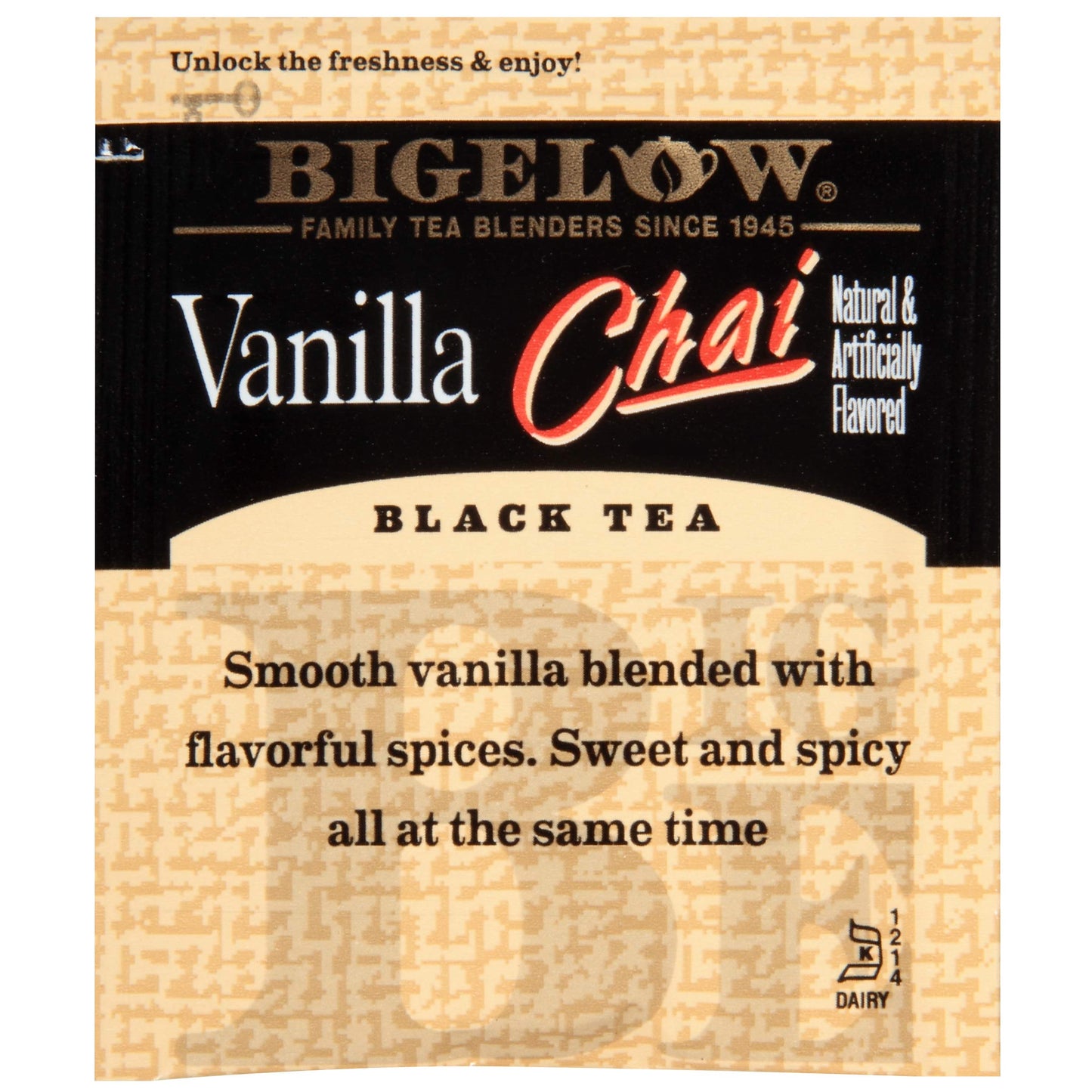Bigelow Vanilla Chai Tea Bags 28-Count Box (Pack Of 1) Black Tea Bags With Spices And Vanilla Flavor Rich In Antioxidants
