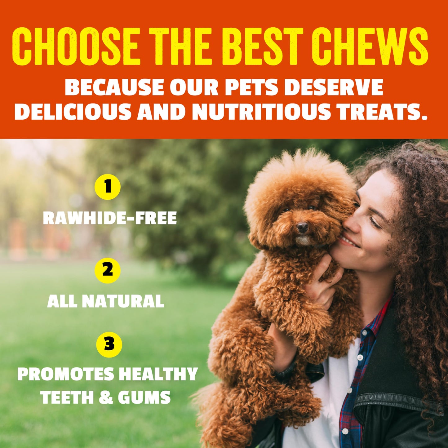 etta says! Crunchy Dog Chews - Rawhide-Free, All-Natural Ingredients - Sausage Flavor - 10 Pack