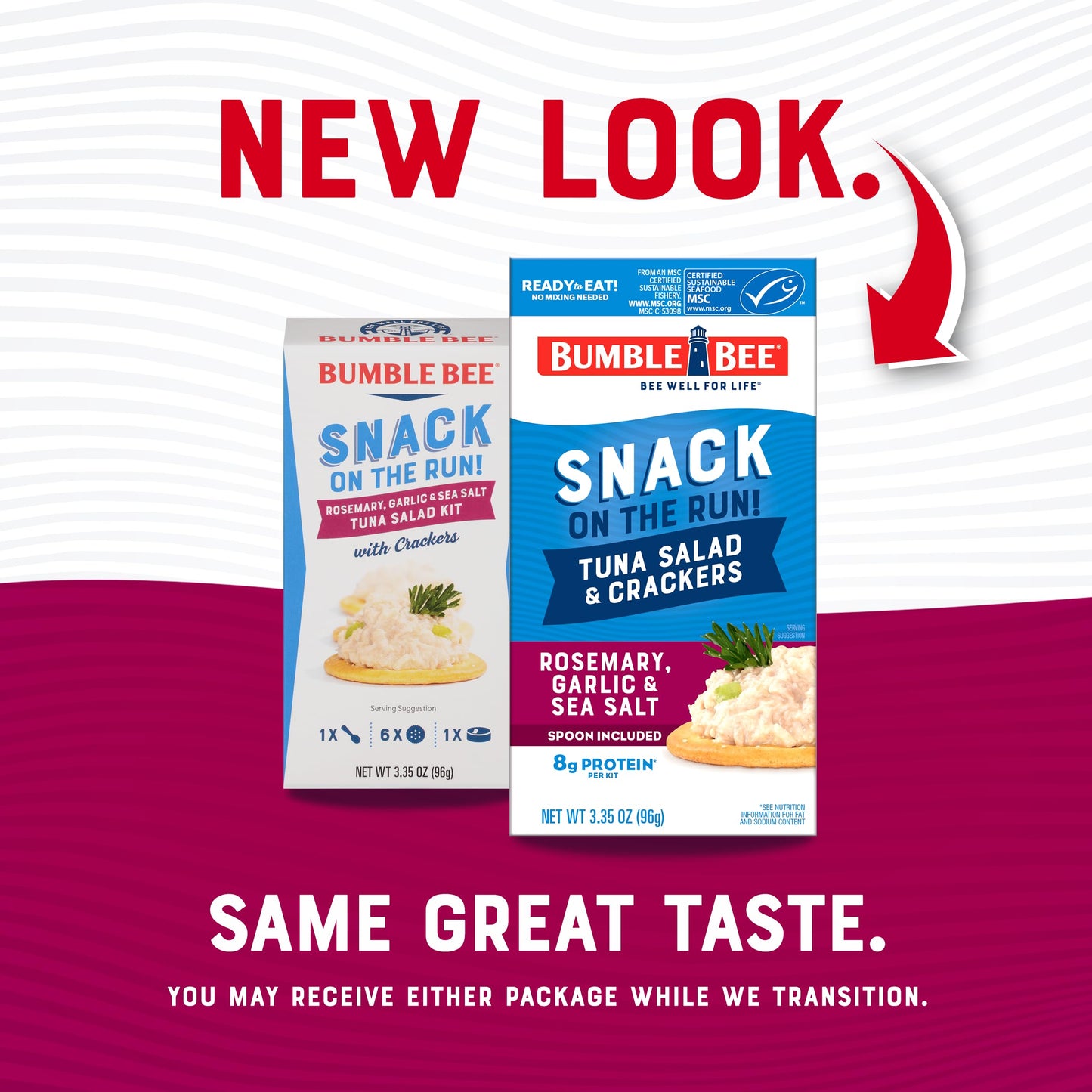 BUMBLE BEE Snack On The Run! Rosemary, Garlic & Sea Salt Tuna Salad with Crackers Kit, High Protein Snack Food, Canned Tuna, Hea