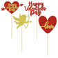 Gyufise 24 Pack Red Gold Glitter Happy Valentine Day Cupcake Toppers Love Heart Cupcake Toppers For Valentine Theme Wedding Enga