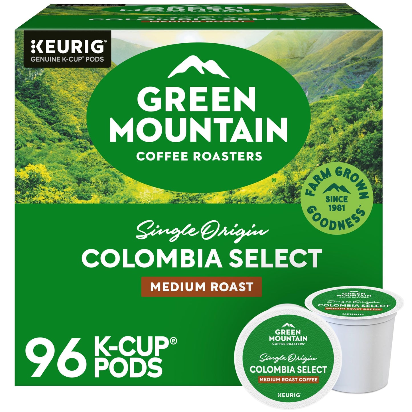 Green Mountain Coffee Roasters Colombia Select Coffee  Keurig Single-Serve K-Cup Pods  Medium Roast Coffee  96 Count
