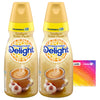 International-Delight Liquid Coffee Creamer.- Two (2) 32 fl oz Bottles of Creamy Smooth Delightful Coffee Creamer and One Authen