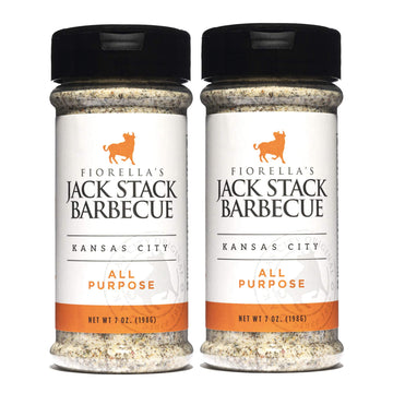 Fiorellas Jack Stack Barbecue All Purpose Dry Rub Seasoning - 2 Pack (7oz Each) - Perfect for Chicken, Beef, Ribs, Vegetables, Seafood