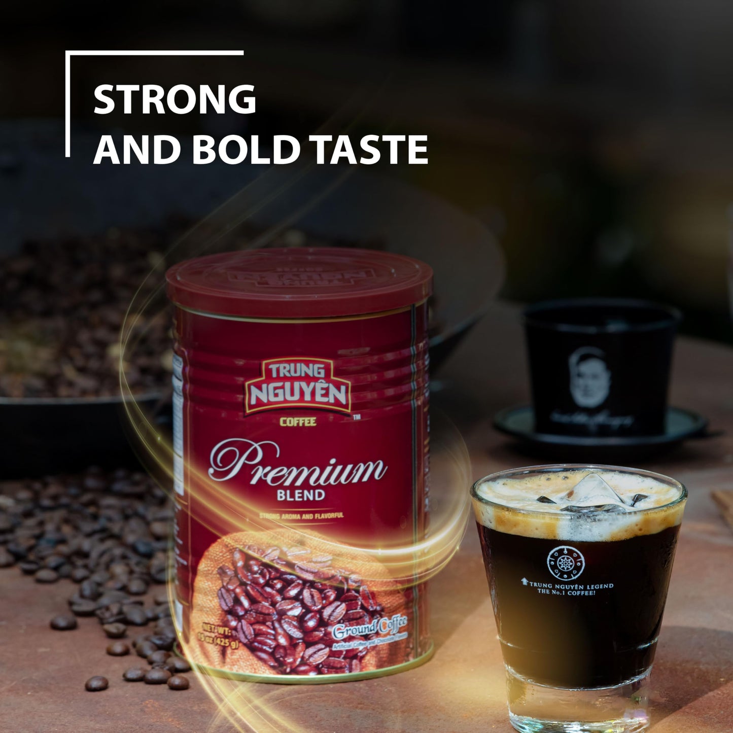 Trung Nguyen Legend Premium Blend Premium Roasted Ground Coffee - Intense Flavor And Chocolate Fragrant By Robusta & Arabica Cof