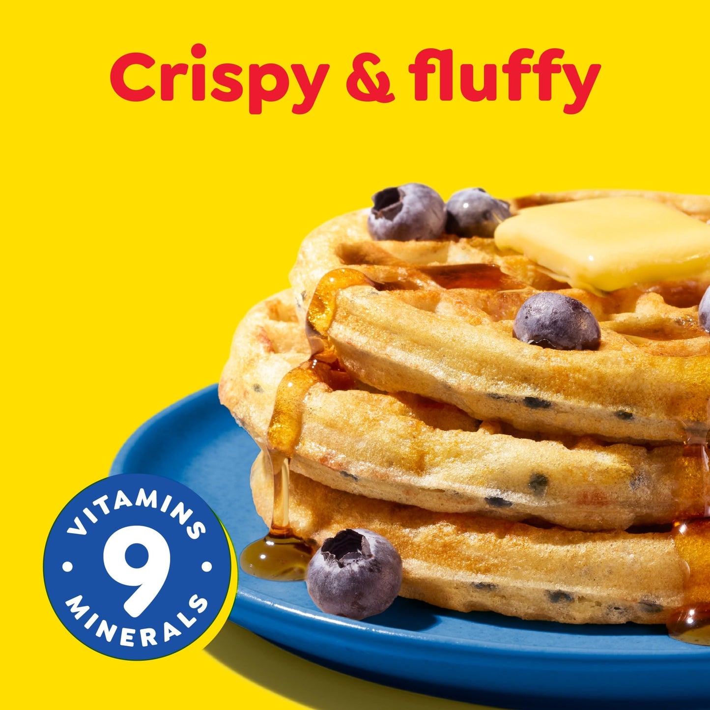 Eggo Frozen Waffles, Frozen Breakfast, Breakfast Food, Blueberry, 12.3oz Box (10 Waffles)