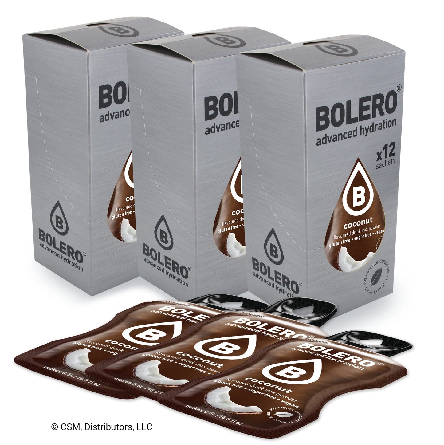 Bolero- Sugar Free Drink Mix Packets Coconut Fruit Flavors | Powdered Flavored Water Packets | 36 Small Sachet On The Go Packets