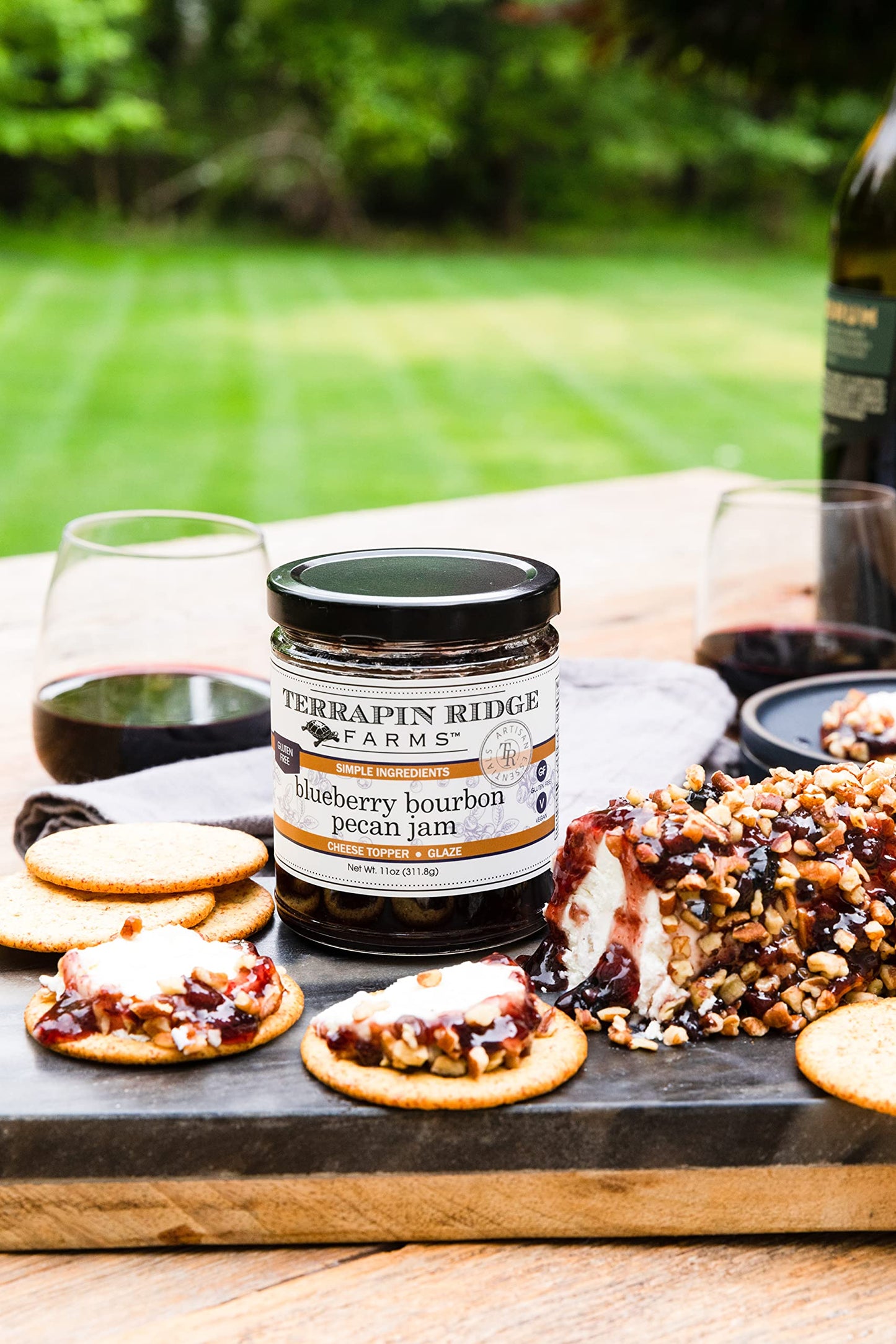 Terrapin Ridge Farms Blueberry spirit-inspired flavor Pecan Jam, Sweet Jam with Blueberries, Pecans & Raisins, 11 oz Jar, Pack of 6