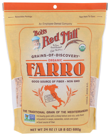 Bob'S Red Mill Organic Farro Grain, 24Oz (Pack Of 1) - Non Gmo, Vegan, Kosher