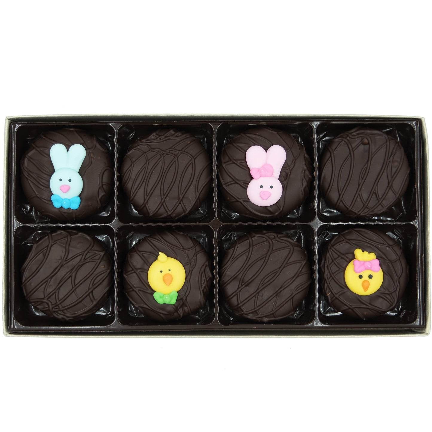 Philadelphia Candies Dark Chocolate Covered OREO® Cookies, Easter Faces Assortment, 8 Ounce