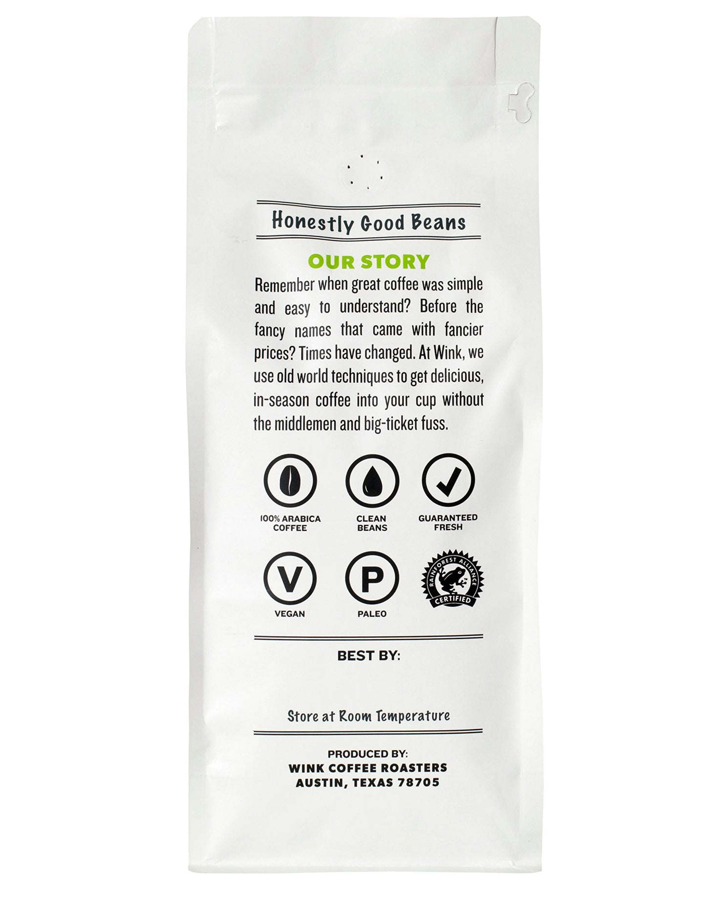 Wink Blonde Roast Whole Bean Coffee, Large 2.2 Pound Bag, 100% Arabica Coffee Beans, Single Origin Colombian, Smooth, Light, And