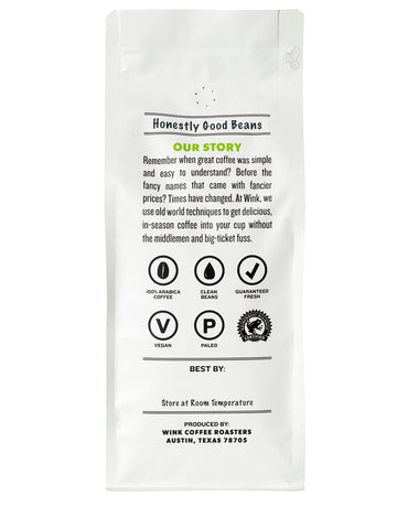 Wink Blonde Roast Whole Bean Coffee, Large 2.2 Pound Bag, 100% Arabica Coffee Beans, Single Origin Colombian, Smooth, Light, And