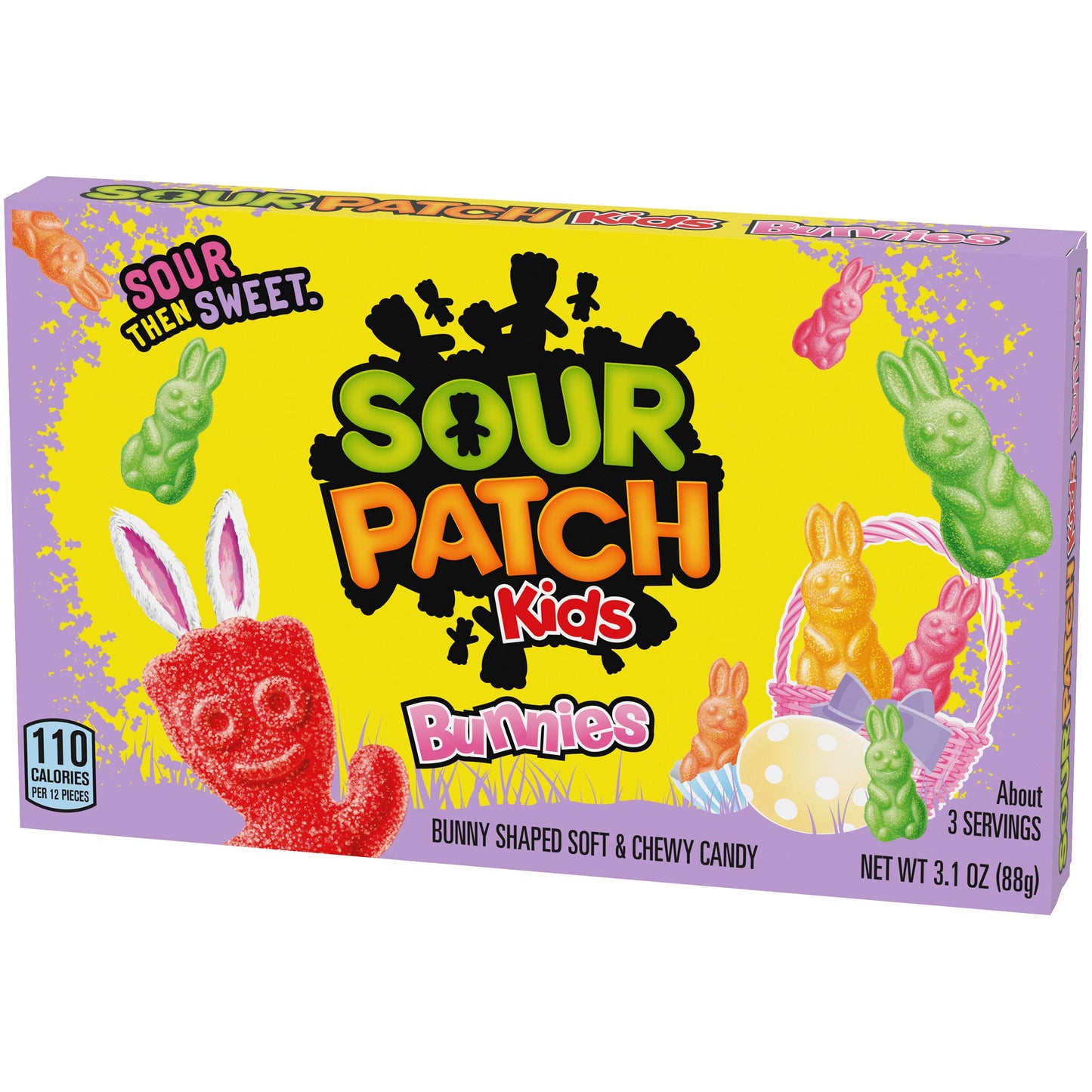 Sour Patch Kids Bunnies Candy, Easter Edition, 1 Movie Theater Box (3.1 Oz.)
