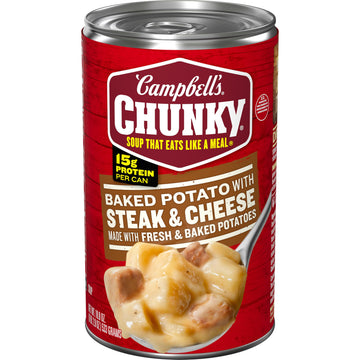 Campbells Chunky Baked Potato with Steak and Cheese Soup, 18.8 oz. Can