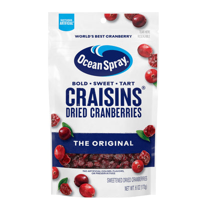 Ocean Spray Craisins Original Dried Cranberries, Dried Fruit, 6 Oz Pouch