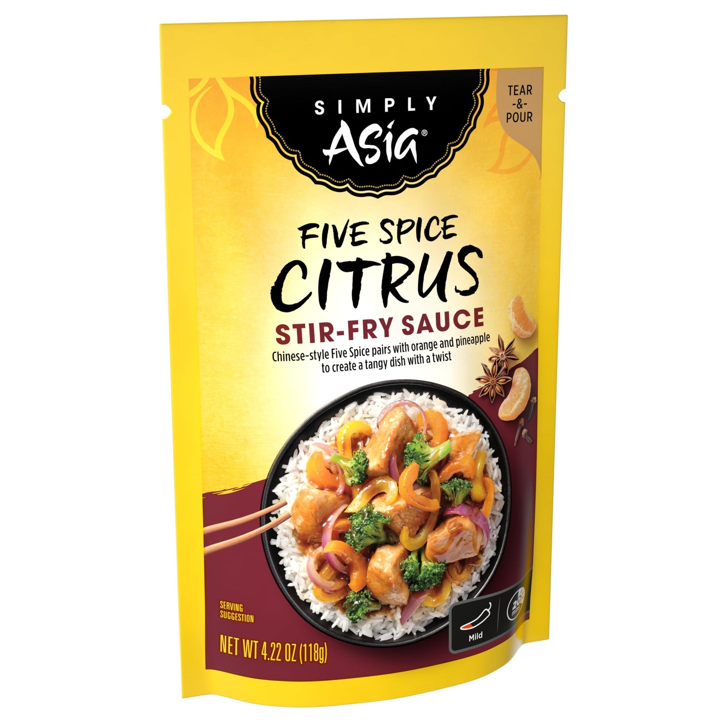 Simply Asia Five Spice Citrus Stir-Fry Sauce, 4.22 Oz (Pack Of 6)