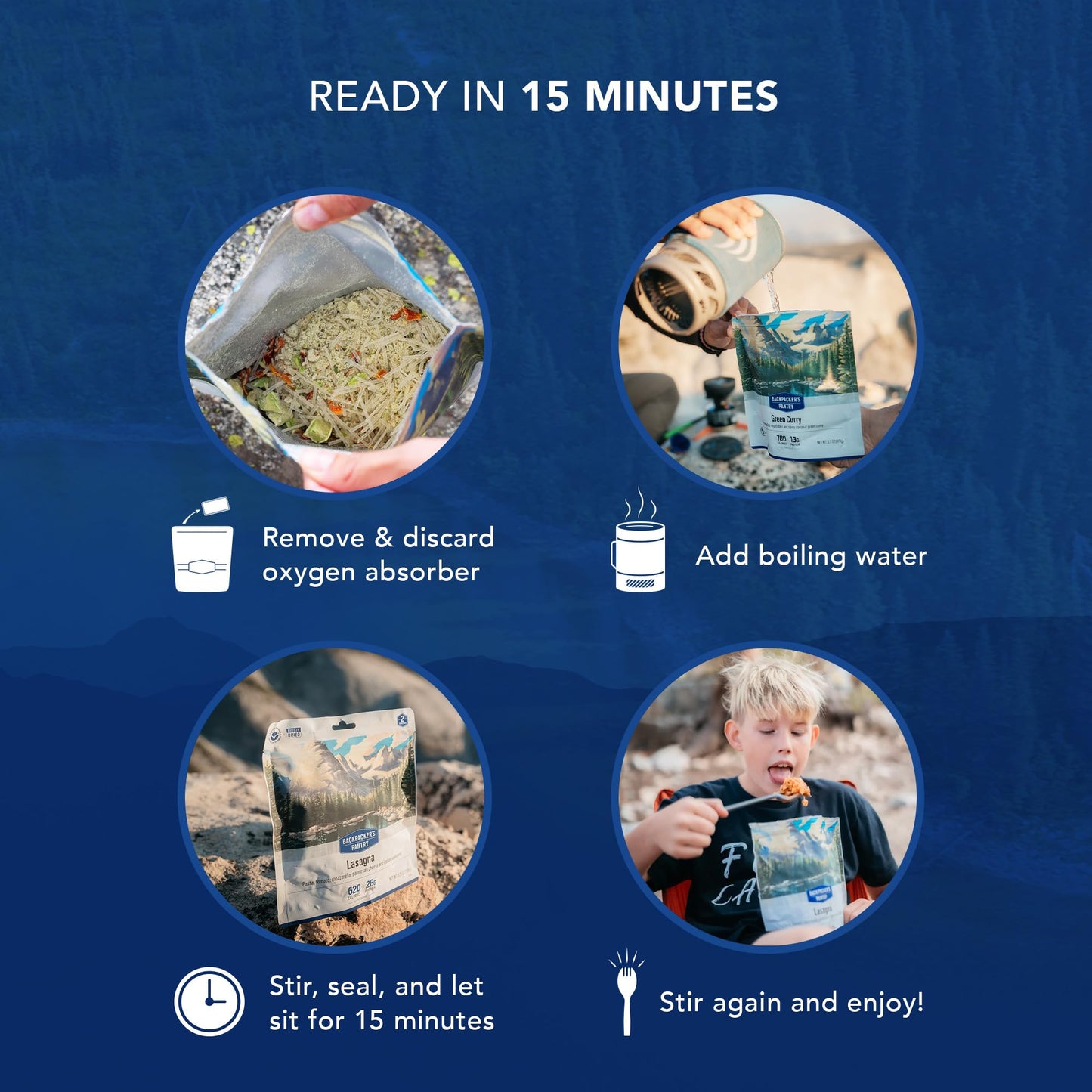 Backpackers Pantry Chana Masala, 2 Servings Per Pouch, Freeze Dried Food, 14 Grams Of Protein, Vegan, Gluten Free