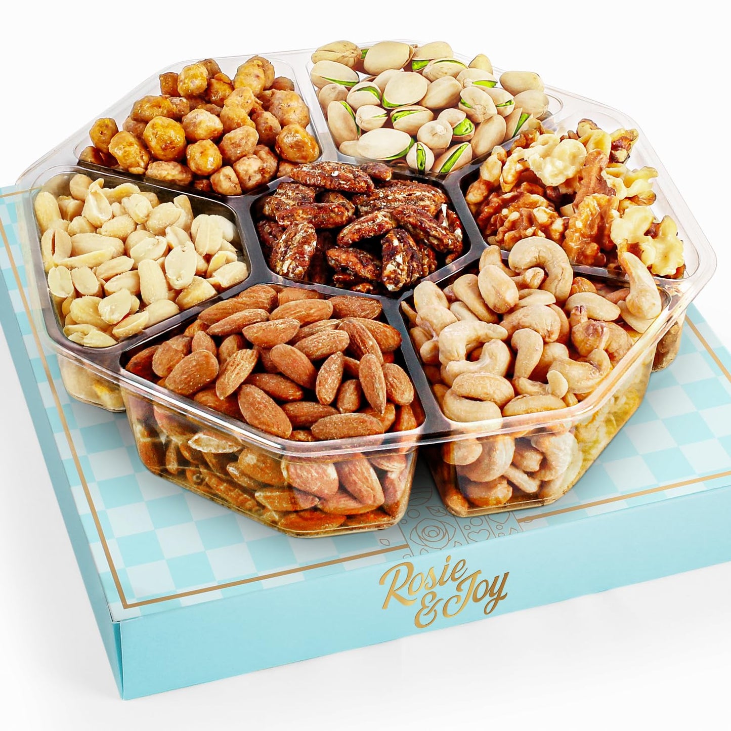 Gourmet Mixed Nuts Gift Basket | Christmas Platter Includes 7 Assortments of Delicious Premium Nuts, Ideal for Christmas, Corpor