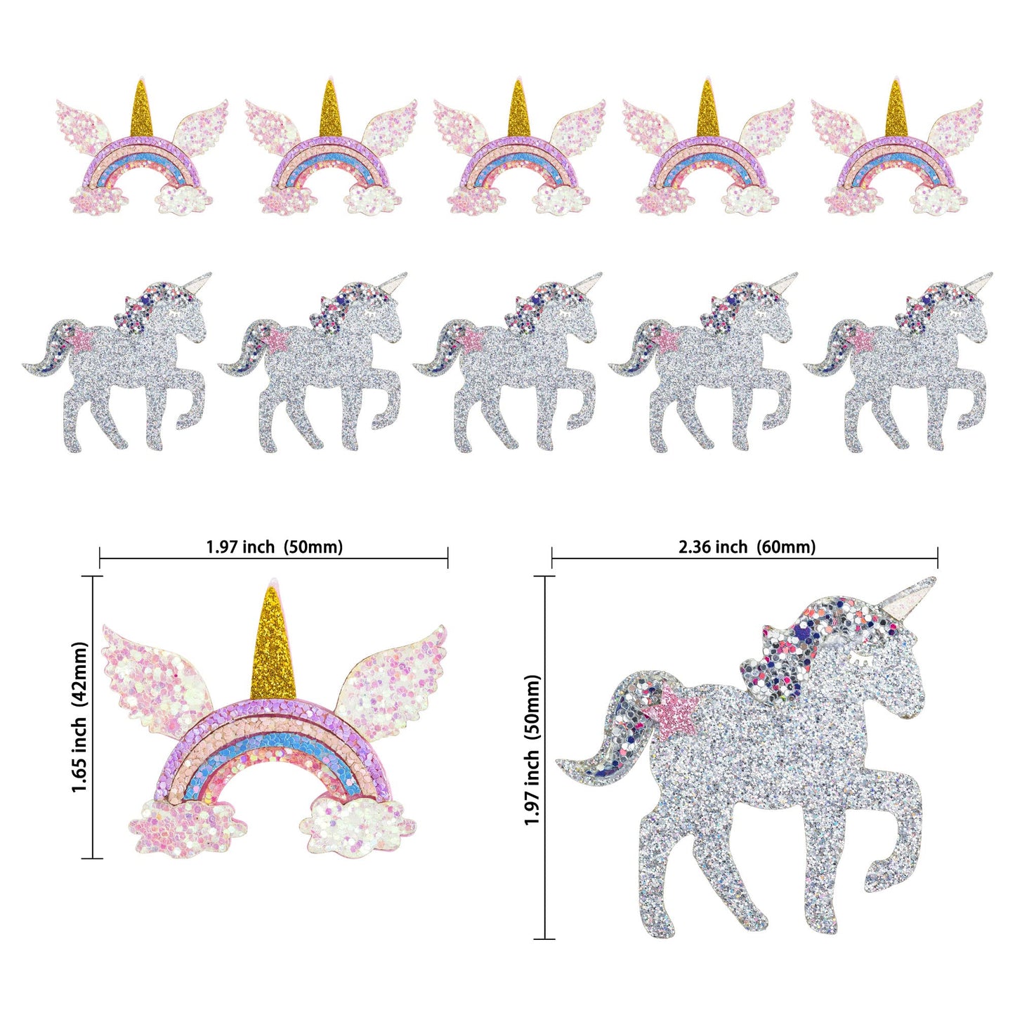 Gyufise 10Pcs Unin Rainbow Cupcake Toppers Unirn Rainbow Cake Topper Decorations For Rainbow Unin Boys Girl Babyshower Birthday