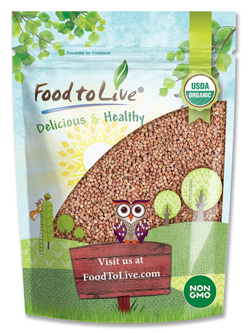 Food To Live Organic Buckwheat Kasha, 8 Ounces – Grechka, Toasted Whole Groats, Non-Gmo, Kosher, Sirtfood, Bulk