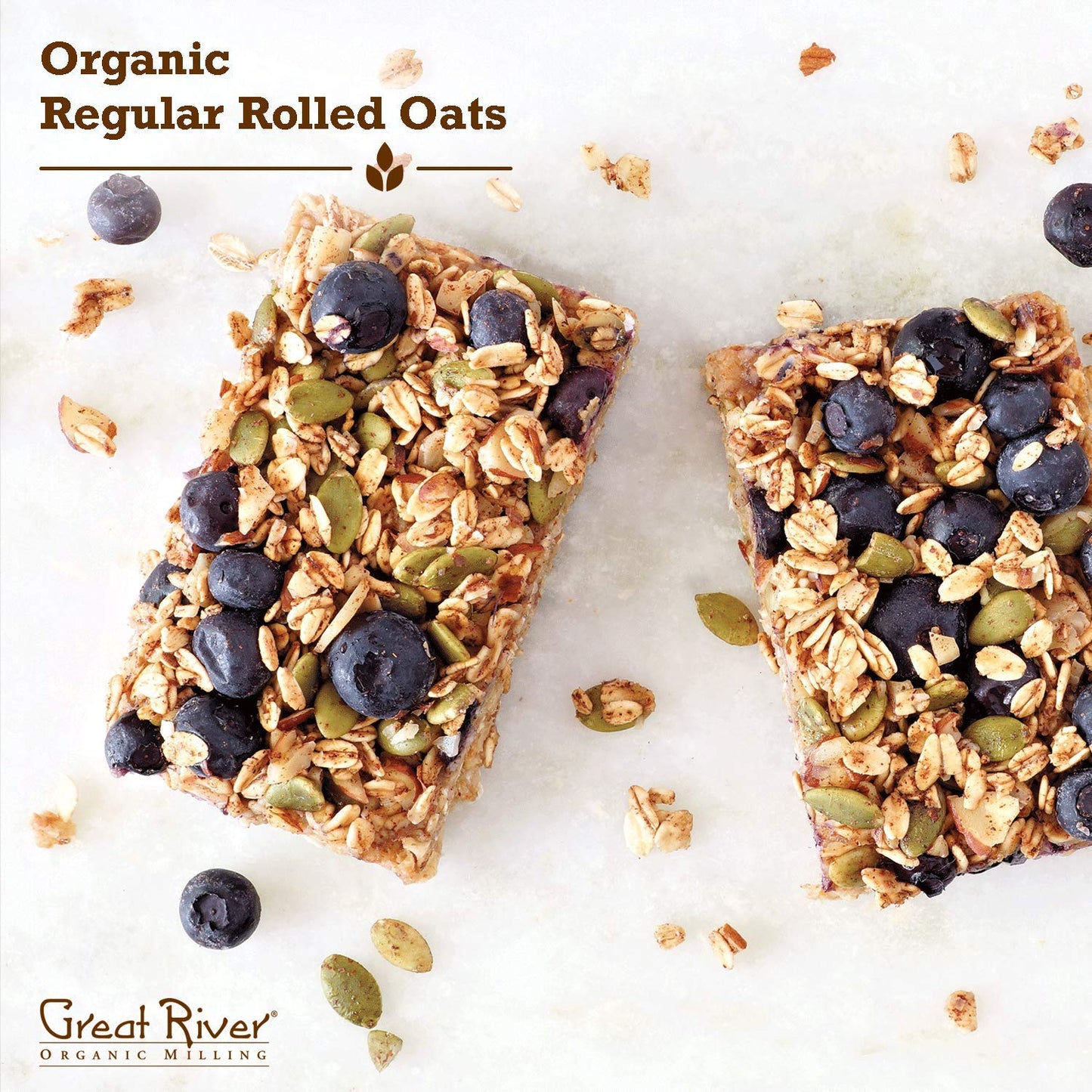 Great River Organic Milling Organic Old Fashioned Rolled Oats | Whole Grain, USDA Organic, Non-GMO, Kosher | Hearty Texture for