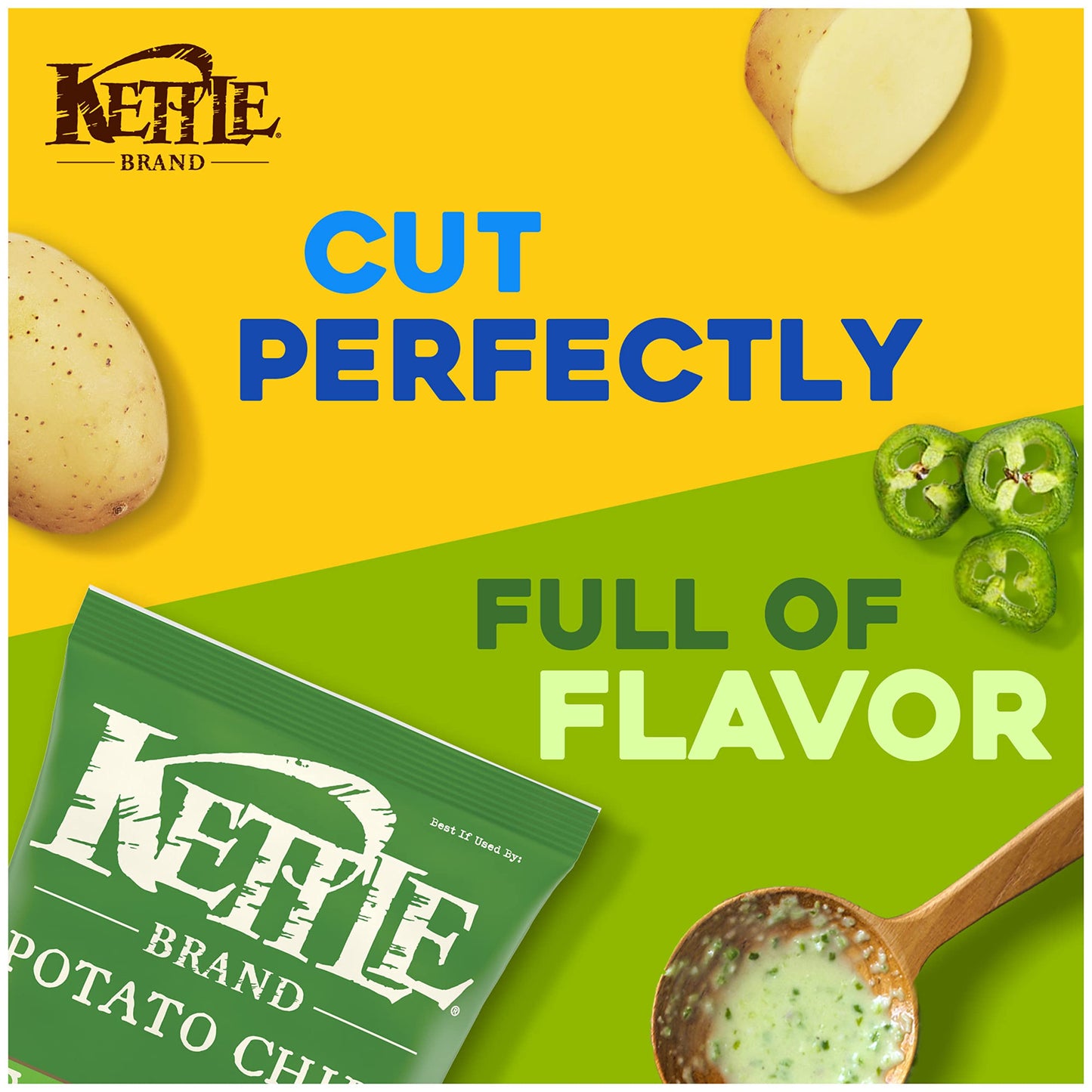 Kettle Brand Jalapeno Kettle Potato Chips, Gluten-Free, Non-GMO, 7.5 oz Bag