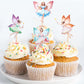 Ercadio 24 Pcs Fairy Cupcake Topper Assembled Colorful Flower Fairy Cupcake Picks Flower Fairy Cake Decorations For Fairy Theme